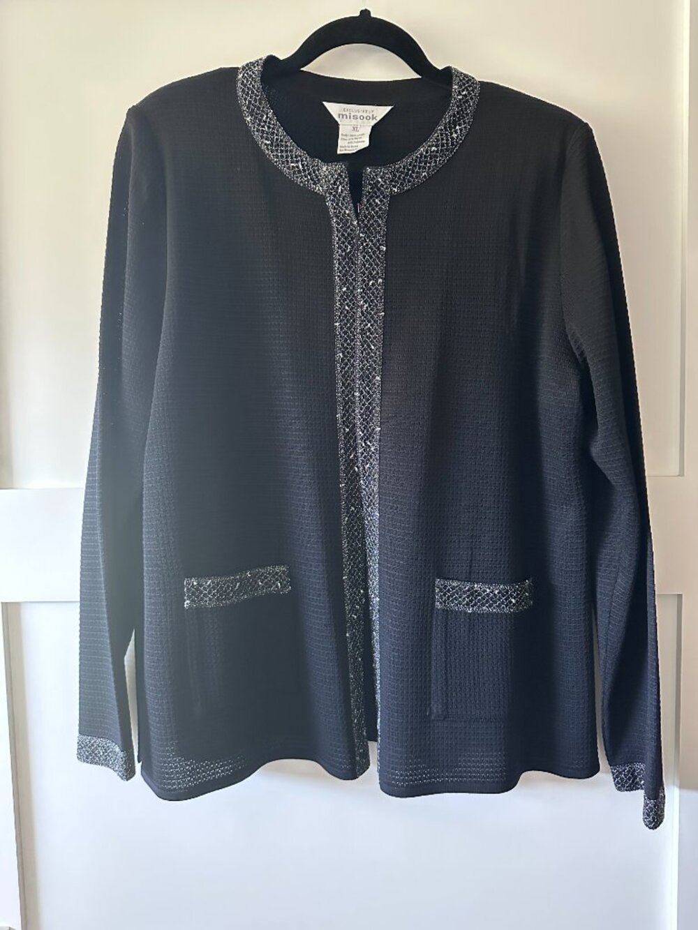 Misook Jacket, Black & Silver, XL